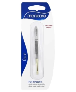 Manicare Face Flat Tweezers – Gold Tipped