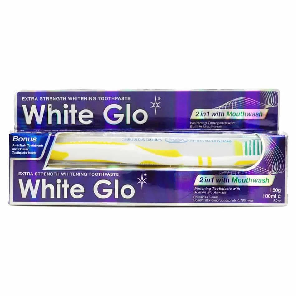 White Glo Toothpaste 2 In 1 With Mouthwash 150g