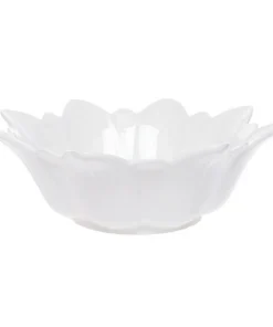 A white ceramic deep bowl for a modern table